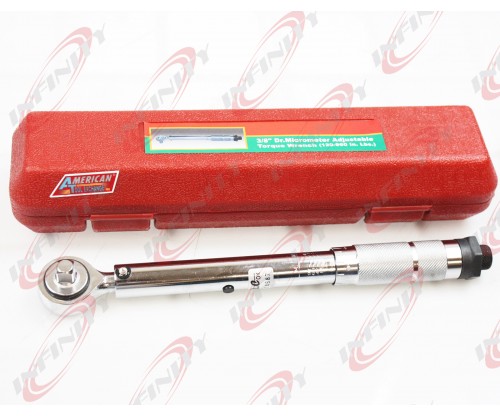 3/8" DR MICROMETER ADJUSTABLE TORQUE WRENCH 10-80FT/LB MICRO METER 